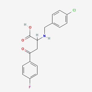 molecular formula C17H15ClFNO3 B2425664 2-((4-Chlorobenzyl)amino)-4-(4-fluorophenyl)-4-oxobutanoic acid CAS No. 1032129-83-1