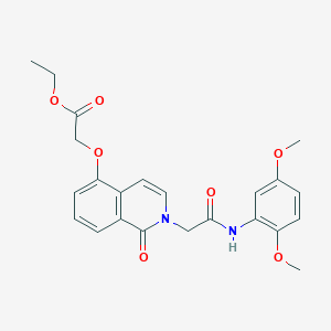 Ethyl 2-[2-[2-(2,5-dimethoxyanilino)-2-oxoethyl]-1-oxoisoquinolin-5-yl]oxyacetate