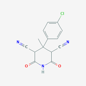 4-(4-Chlorophenyl)-4-methyl-2,6-dioxopiperidine-3,5-dicarbonitrile