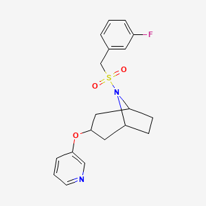(1R,5S)-8-((3-fluorobenzyl)sulfonyl)-3-(pyridin-3-yloxy)-8-azabicyclo[3.2.1]octane