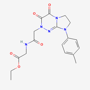 ethyl 2-(2-(3,4-dioxo-8-(p-tolyl)-3,4,7,8-tetrahydroimidazo[2,1-c][1,2,4]triazin-2(6H)-yl)acetamido)acetate