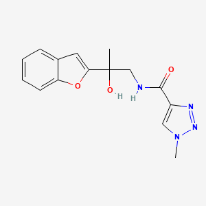molecular formula C15H16N4O3 B2425702 N-(2-(benzofuran-2-yl)-2-hydroxypropyl)-1-methyl-1H-1,2,3-triazole-4-carboxamide CAS No. 2034545-89-4