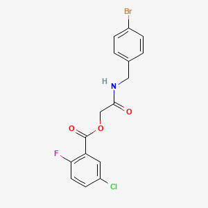 {[(4-Bromophenyl)methyl]carbamoyl}methyl 5-chloro-2-fluorobenzoate