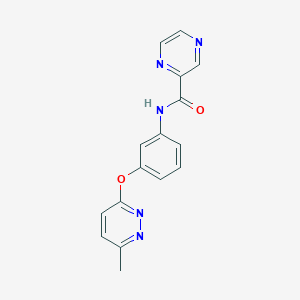 molecular formula C16H13N5O2 B2425706 N-(3-((6-methylpyridazin-3-yl)oxy)phenyl)pyrazine-2-carboxamide CAS No. 1226439-72-0