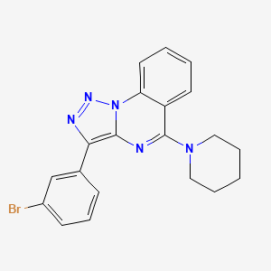 molecular formula C20H18BrN5 B2425715 3-(3-ブロモフェニル)-5-ピペリジン-1-イルトリアゾロ[1,5-a]キナゾリン CAS No. 866870-58-8