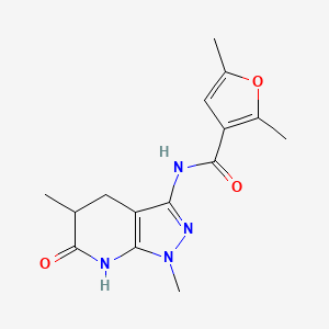 molecular formula C15H18N4O3 B2425720 N-(1,5-dimethyl-6-oxo-4,5,6,7-tetrahydro-1H-pyrazolo[3,4-b]pyridin-3-yl)-2,5-dimethylfuran-3-carboxamide CAS No. 1171015-92-1
