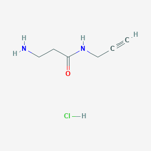 molecular formula C6H11ClN2O B2425724 3-氨基-N-丙-2-炔基丙酰胺；盐酸盐 CAS No. 2408958-64-3