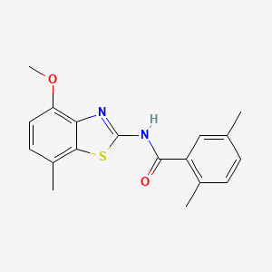 molecular formula C18H18N2O2S B2425726 N-(4-methoxy-7-methyl-1,3-benzothiazol-2-yl)-2,5-dimethylbenzamide CAS No. 868368-62-1