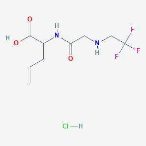 molecular formula C9H14ClF3N2O3 B2425729 2-{2-[(2,2,2-Trifluoroethyl)amino]acetamido}pent-4-enoic acid hydrochloride CAS No. 1803566-86-0