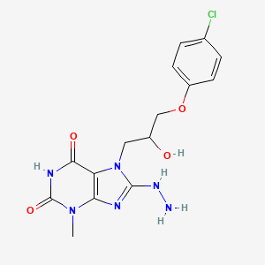 7-(3-(4-chlorophenoxy)-2-hydroxypropyl)-8-hydrazinyl-3-methyl-1H-purine-2,6(3H,7H)-dione
