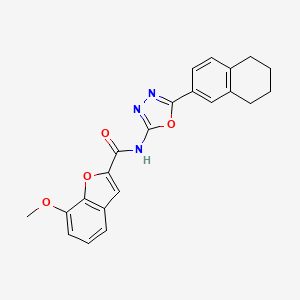 molecular formula C22H19N3O4 B2425739 7-methoxy-N-(5-(5,6,7,8-tetrahydronaphthalen-2-yl)-1,3,4-oxadiazol-2-yl)benzofuran-2-carboxamide CAS No. 921825-75-4