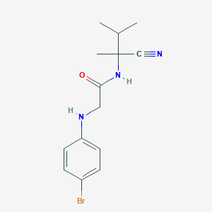 molecular formula C14H18BrN3O B2425745 2-[(4-bromophenyl)amino]-N-(1-cyano-1,2-dimethylpropyl)acetamide CAS No. 1240831-45-1