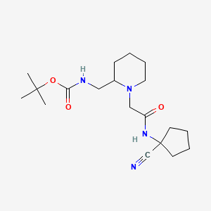 molecular formula C19H32N4O3 B2425751 tert-butyl N-[(1-{[(1-cyanocyclopentyl)carbamoyl]methyl}piperidin-2-yl)methyl]carbamate CAS No. 1241119-06-1