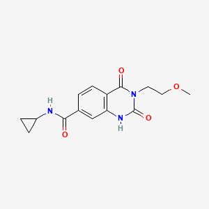 molecular formula C15H17N3O4 B2425754 N-环丙基-3-(2-甲氧基乙基)-2,4-二氧代-1,2,3,4-四氢喹唑啉-7-羧酰胺 CAS No. 892271-20-4