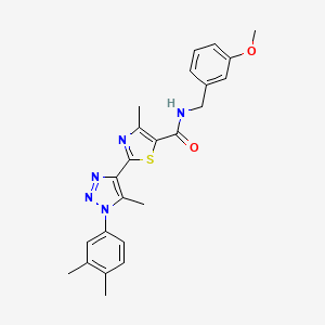 molecular formula C24H25N5O2S B2425756 2-(1-(3,4-dimethylphenyl)-5-methyl-1H-1,2,3-triazol-4-yl)-N-(3-methoxybenzyl)-4-methylthiazole-5-carboxamide CAS No. 1207038-10-5