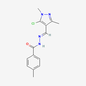 N'1-[(5-chloro-1,3-dimethyl-1H-pyrazol-4-yl)methylidene]-4-methylbenzene-1-carbohydrazide