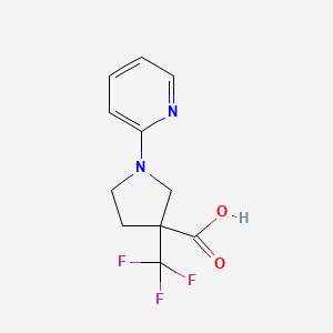 molecular formula C11H11F3N2O2 B2425760 1-(吡啶-2-基)-3-(三氟甲基)吡咯烷-3-羧酸 CAS No. 2060063-50-3