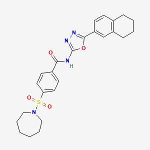 4-(azepan-1-ylsulfonyl)-N-[5-(5,6,7,8-tetrahydronaphthalen-2-yl)-1,3,4-oxadiazol-2-yl]benzamide