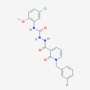 N-(5-chloro-2-methoxyphenyl)-2-(1-(3-fluorobenzyl)-2-oxo-1,2-dihydropyridine-3-carbonyl)hydrazinecarboxamide