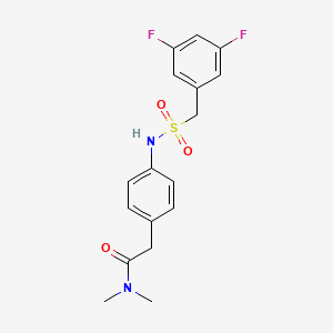 molecular formula C17H18F2N2O3S B2425796 2-(4-((3,5-difluorophenyl)methylsulfonamido)phenyl)-N,N-dimethylacetamide CAS No. 1396629-94-9