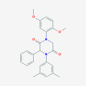 1-(2,5-Dimethoxyphenyl)-4-(3,5-dimethylphenyl)-3-phenyl-2,5-piperazinedione