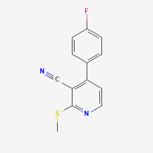 molecular formula C13H9FN2S B2425831 4-(4-Fluorophenyl)-2-(methylsulfanyl)nicotinonitrile CAS No. 478245-83-9