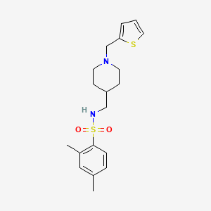 2,4-dimethyl-N-((1-(thiophen-2-ylmethyl)piperidin-4-yl)methyl)benzenesulfonamide