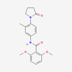 molecular formula C20H22N2O4 B2425850 2,6-dimethoxy-N-(3-methyl-4-(2-oxopyrrolidin-1-yl)phenyl)benzamide CAS No. 941956-83-8