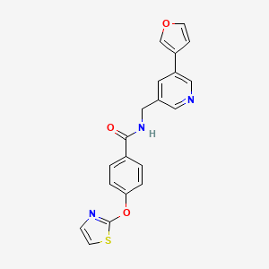 molecular formula C20H15N3O3S B2425862 N-((5-(furan-3-yl)pyridin-3-yl)methyl)-4-(thiazol-2-yloxy)benzamide CAS No. 2034314-23-1