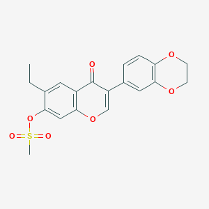 3-(2,3-dihydrobenzo[b][1,4]dioxin-6-yl)-6-ethyl-4-oxo-4H-chromen-7-yl methanesulfonate