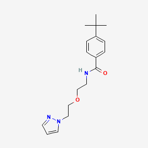 molecular formula C18H25N3O2 B2425867 N-(2-(2-(1H-pyrazol-1-yl)ethoxy)ethyl)-4-(tert-butyl)benzamide CAS No. 2034224-73-0