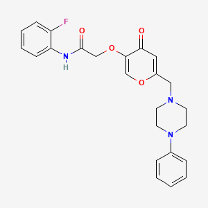 N-(2-fluorophenyl)-2-({4-oxo-6-[(4-phenylpiperazin-1-yl)methyl]-4H-pyran-3-yl}oxy)acetamide