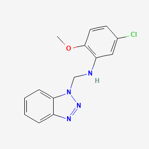 molecular formula C14H13ClN4O B2425875 N-(1H-benzotriazol-1-ylmethyl)-5-chloro-2-methoxyaniline CAS No. 298217-97-7