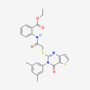 Ethyl 2-[({[3-(3,5-dimethylphenyl)-4-oxo-3,4-dihydrothieno[3,2-d]pyrimidin-2-yl]sulfanyl}acetyl)amino]benzoate