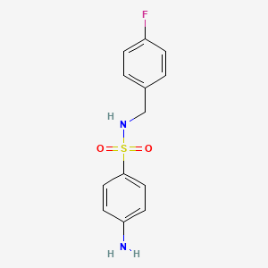 molecular formula C13H13FN2O2S B2425880 4-amino-N-[(4-fluorophenyl)methyl]benzene-1-sulfonamide CAS No. 928001-76-7