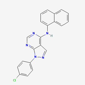molecular formula C21H14ClN5 B2425888 1-(4-chlorophenyl)-N-(naphthalen-1-yl)-1H-pyrazolo[3,4-d]pyrimidin-4-amine CAS No. 393785-78-9