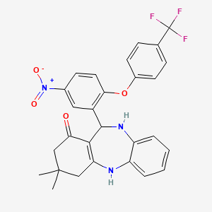 9,9-dimethyl-6-[5-nitro-2-[4-(trifluoromethyl)phenoxy]phenyl]-6,8,10,11-tetrahydro-5H-benzo[b][1,4]benzodiazepin-7-one