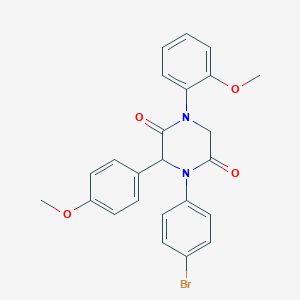 4-(4-Bromophenyl)-1-(2-methoxyphenyl)-3-(4-methoxyphenyl)-2,5-piperazinedione