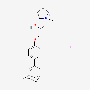 molecular formula C24H36INO2 B2425890 1-(3-(4-((3r,5r,7r)-Adamantan-1-yl)phenoxy)-2-hydroxypropyl)-1-methylpyrrolidin-1-ium iodide CAS No. 1313527-10-4
