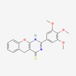 molecular formula C20H18N2O4S B2425893 2-(3,4,5-Trimethoxyphenyl)-1,5-dihydrochromeno[2,3-d]pyrimidine-4-thione CAS No. 97146-34-4