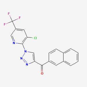 molecular formula C19H10ClF3N4O B2425895 {1-[3-chloro-5-(trifluoromethyl)-2-pyridinyl]-1H-1,2,3-triazol-4-yl}(2-naphthyl)methanone CAS No. 478248-73-6