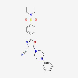 molecular formula C24H27N5O3S B2425899 4-[4-cyano-5-(4-phenylpiperazin-1-yl)-1,3-oxazol-2-yl]-N,N-diethylbenzenesulfonamide CAS No. 941243-01-2