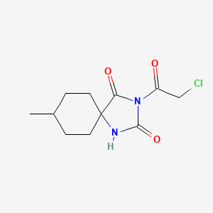 molecular formula C11H15ClN2O3 B2425904 3-(2-氯乙酰基)-8-甲基-1,3-二氮杂螺[4.5]癸烷-2,4-二酮 CAS No. 561002-05-9