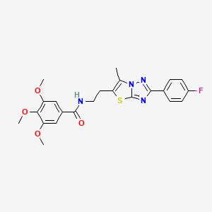 N-(2-(2-(4-fluorophenyl)-6-methylthiazolo[3,2-b][1,2,4]triazol-5-yl)ethyl)-3,4,5-trimethoxybenzamide