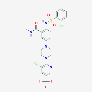 molecular formula C24H22Cl2F3N5O3S B2425922 5-{4-[3-chloro-5-(trifluoromethyl)pyridin-2-yl]piperazin-1-yl}-2-(2-chlorobenzenesulfonamido)-N-methylbenzamide CAS No. 2062072-53-9