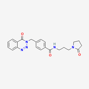 molecular formula C22H23N5O3 B2425924 4-((4-oxobenzo[d][1,2,3]triazin-3(4H)-yl)methyl)-N-(3-(2-oxopyrrolidin-1-yl)propyl)benzamide CAS No. 440330-54-1