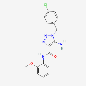 molecular formula C17H16ClN5O2 B2425928 5-amino-1-(4-chlorobenzyl)-N-(2-methoxyphenyl)-1H-1,2,3-triazole-4-carboxamide CAS No. 899972-85-1