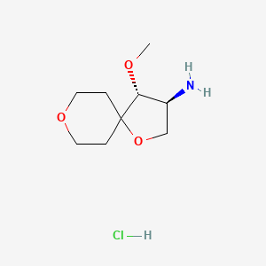 molecular formula C9H18ClNO3 B2425941 (3S,4R)-4-甲氧基-1,8-二氧杂螺[4.5]癸烷-3-胺；盐酸盐 CAS No. 2550997-73-2