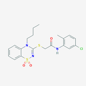B2425946 2-((4-butyl-1,1-dioxido-4H-benzo[e][1,2,4]thiadiazin-3-yl)thio)-N-(5-chloro-2-methylphenyl)acetamide CAS No. 893790-14-2
