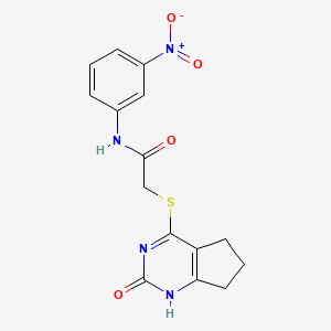 N-(3-nitrophenyl)-2-[(2-oxo-1,5,6,7-tetrahydrocyclopenta[d]pyrimidin-4-yl)sulfanyl]acetamide